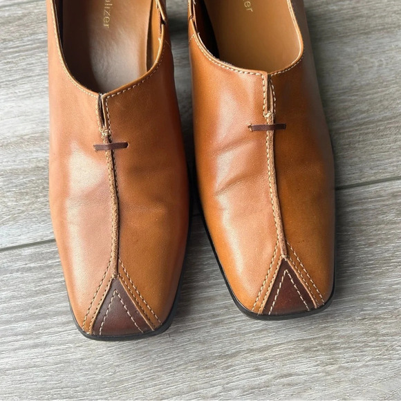 Naturalizer Sylvie Colour Block Square Toe Leather Pumps Loafer - Picture 4 of 14